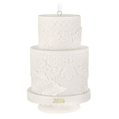 Hallmark Keepsake Christmas Ornament Wedding Cake 2026 Porcelain Ornament