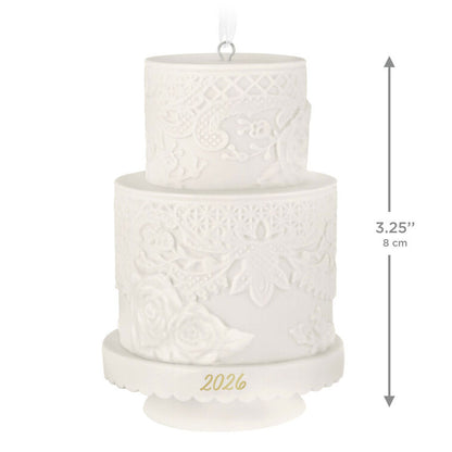 Hallmark Keepsake Christmas Ornament Wedding Cake 2026 Porcelain Ornament