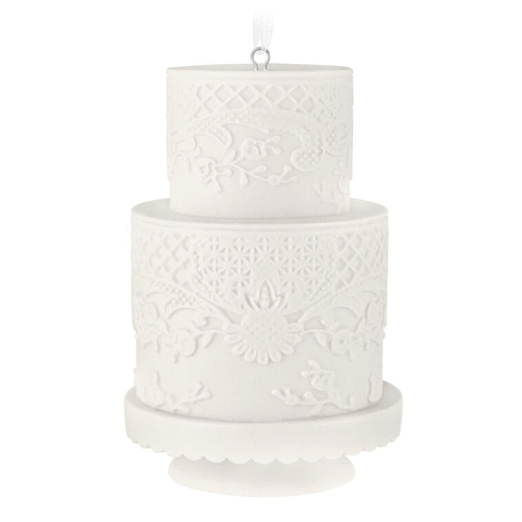Hallmark Keepsake Christmas Ornament Wedding Cake 2026 Porcelain Ornament