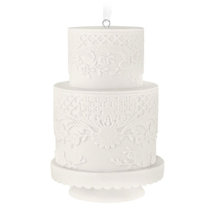 Hallmark Keepsake Christmas Ornament Wedding Cake 2026 Porcelain Ornament