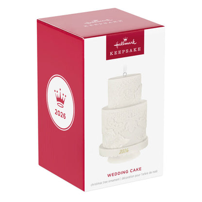 Hallmark Keepsake Christmas Ornament Wedding Cake 2026 Porcelain Ornament