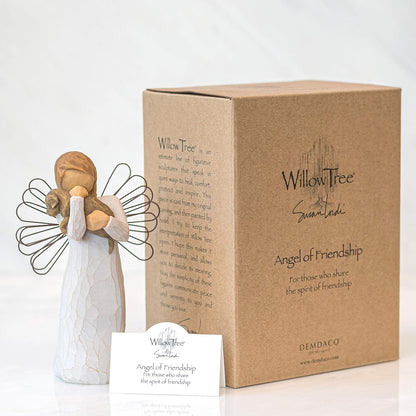 Willow Tree Angel of Friendship, for Those who Share The Spirit of Friendship, Angel Carrying Dog as Reminder of Loyal Pets and Friends, Present and Past, Sculpted Hand-Painted Figure - BCGiftMall