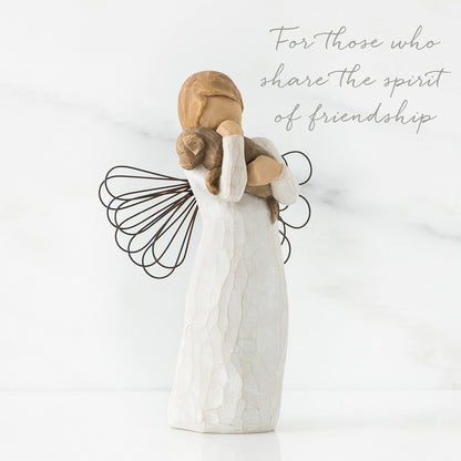 Willow Tree Angel of Friendship, for Those who Share The Spirit of Friendship, Angel Carrying Dog as Reminder of Loyal Pets and Friends, Present and Past, Sculpted Hand-Painted Figure - BCGiftMall