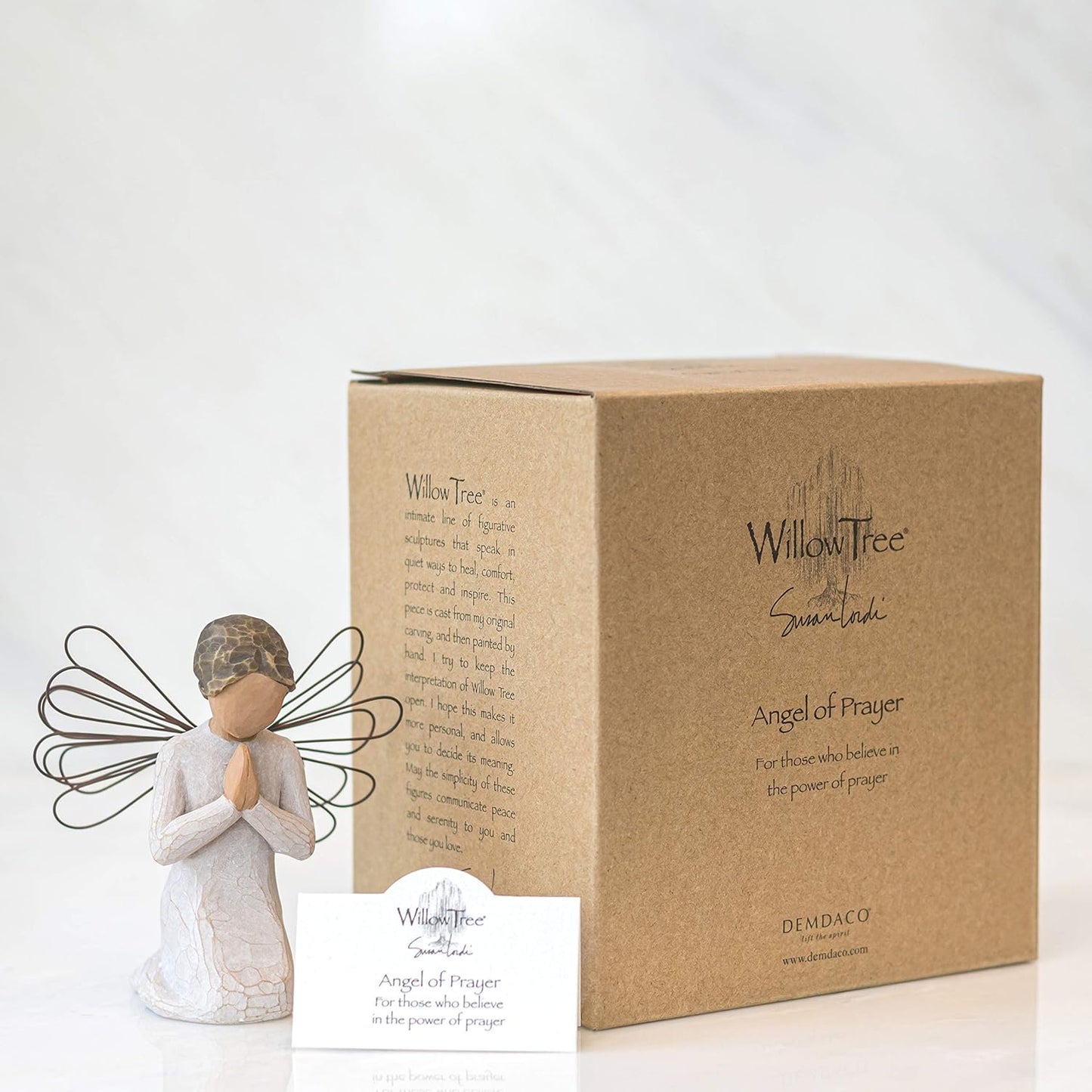 Willow Tree Angel of Prayer, for Those Who Believe in The Power of Prayer, Commemorate Spiritual Milestones: Baptism, First Communion, Confirmation, Sculpted Hand-Painted Angel Figure - BCGiftMall