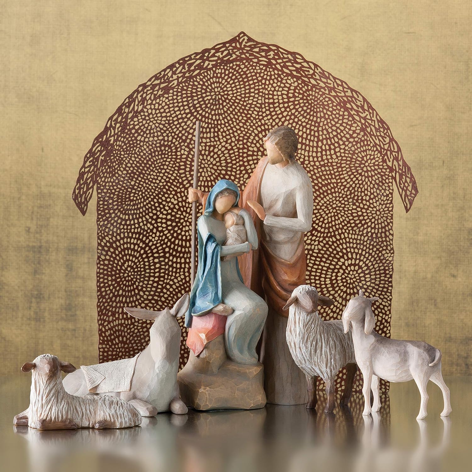 Willow Tree Sheltering Animals for The Holy Family, 4-piece set of animal figures by Susan Lordi 27160 - BCGiftMall