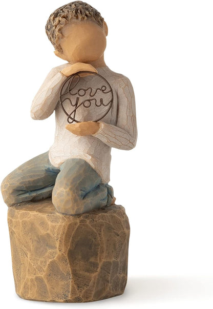 Willow Tree Love You Too (Lighter Skin), Sculpted Hand-Painted Figure - BCGiftMall