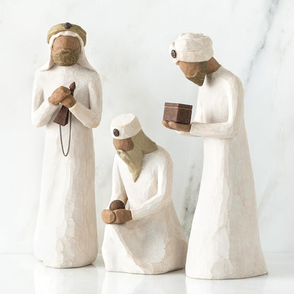 Willow Tree Nativity Accessory Figures with The Three Wisemen Plus Shepherd and Stable Animals 7-Piece Set - BCGiftMall