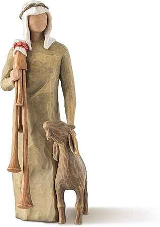 Willow Tree Zampognaro (Shepherd with Bagpipe), Sculpted Hand-Painted Nativity Figure