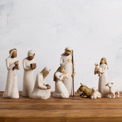 Willow Tree Nativity Accessory Figures with The Three Wisemen Plus Shepherd and Stable Animals 7-Piece Set - BCGiftMall