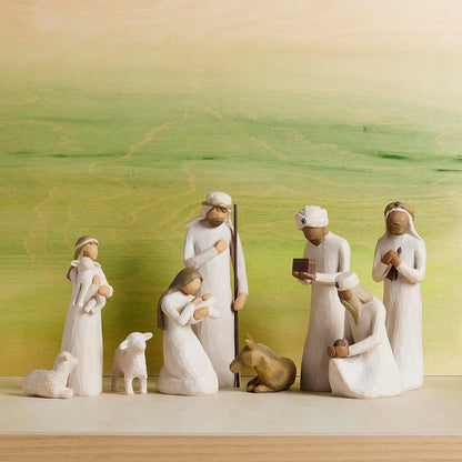 Willow Tree Nativity Accessory Figures with The Three Wisemen Plus Shepherd and Stable Animals 7-Piece Set - BCGiftMall