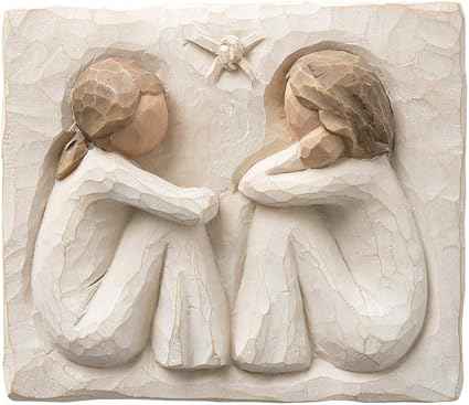 Willow Tree Friendship Plaque, Sculpted Hand-Painted