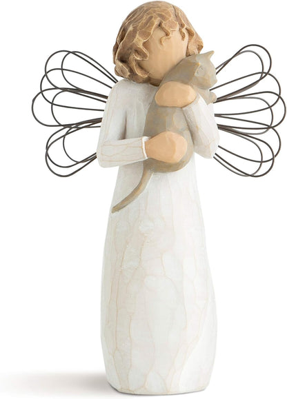 Willow Tree with affection Angel, I Love Our Friendship, Gift to Celebrate Loving Pets and Cat Lovers, Sculpted Hand-Painted Figurine - BCGiftMall