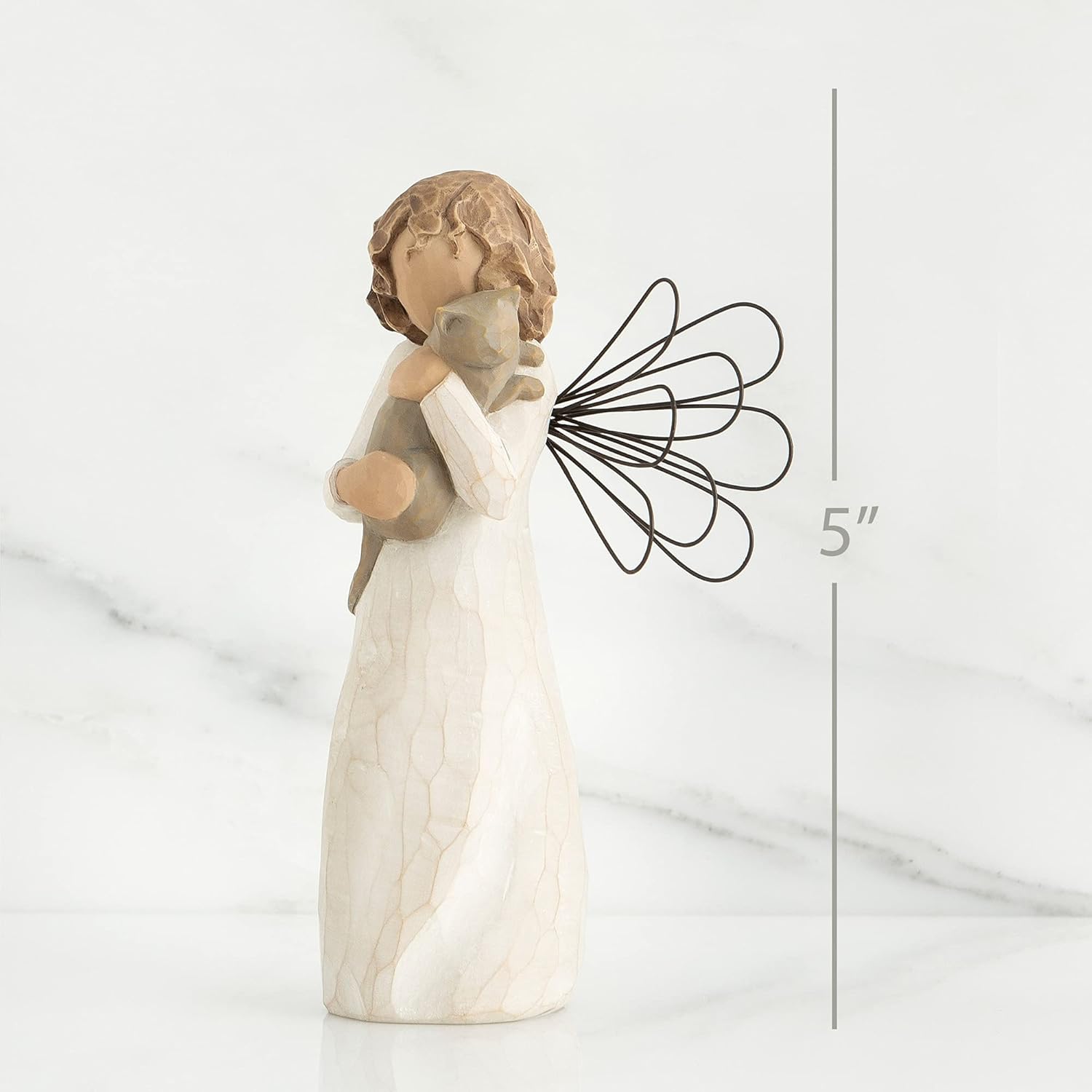 Willow Tree with affection Angel, I Love Our Friendship, Gift to Celebrate Loving Pets and Cat Lovers, Sculpted Hand-Painted Figurine - BCGiftMall