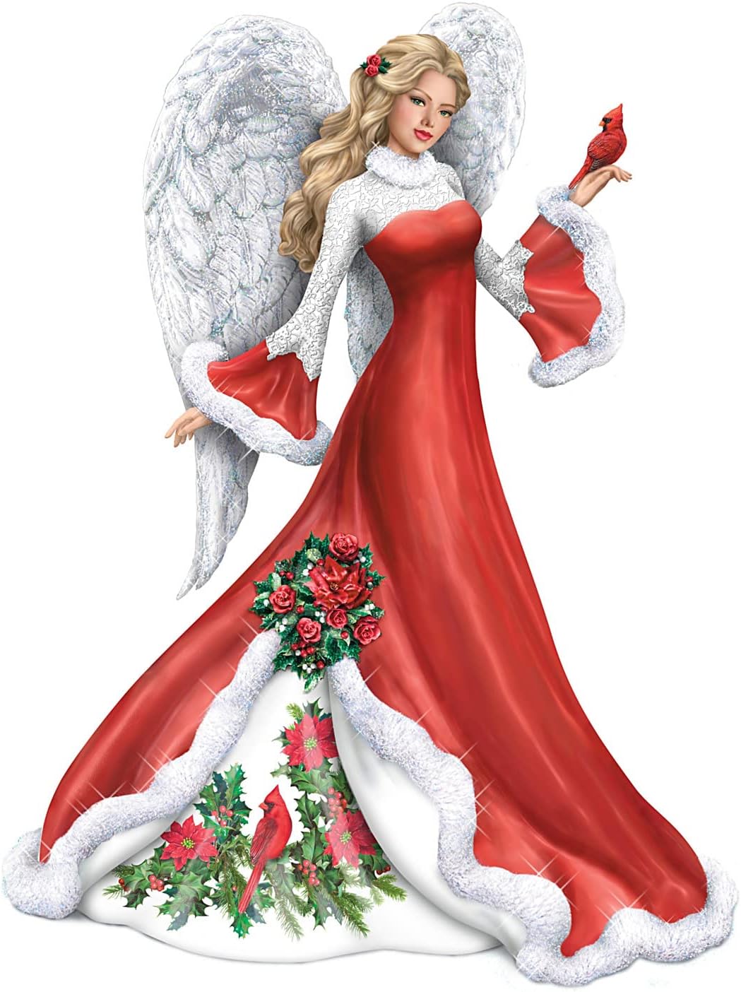 Wintery Interlude Hand-Painted Angel Figurine by Bradford Exchange