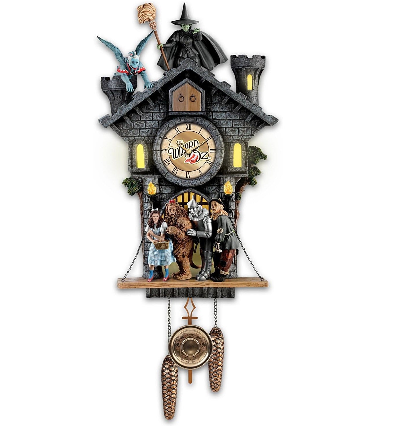 Bradford Exchange The Wizard of Oz All In Good Time, My Little Pretty Cuckoo Clock With Barking Toto