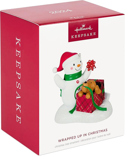Hallmark Keepsake Christmas Ornament 2024, Wrapped Up in Christmas 2024 Musical, Snowman Collectors Gifts
