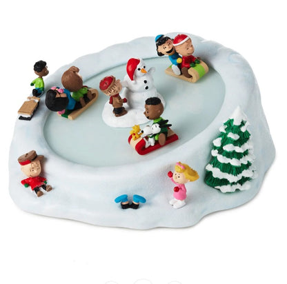 Hallmark Peanuts Gang Sledding Musical Tabletop Figurine With Motion