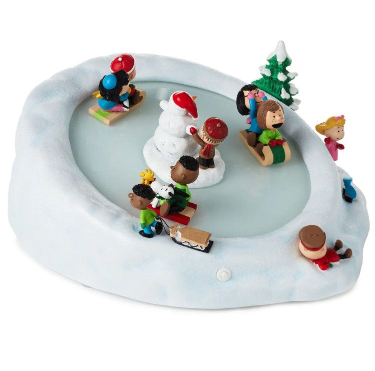 Hallmark Peanuts Gang Sledding Musical Tabletop Figurine With Motion