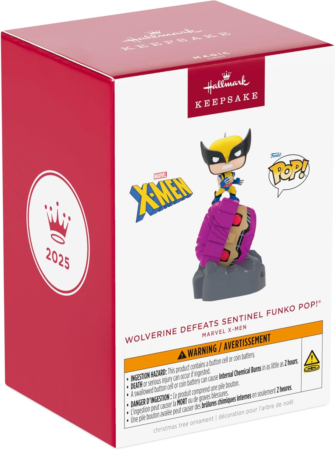 Hallmark 2025 Keepsake X-Men Christmas Ornament Wolverine Defeats Sentinel