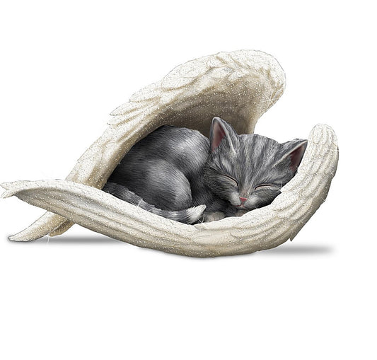 The Hamilton Collection Blake Jensen Cat Figurine: Cats Leave Paw Prints On Our Hearts Figurine