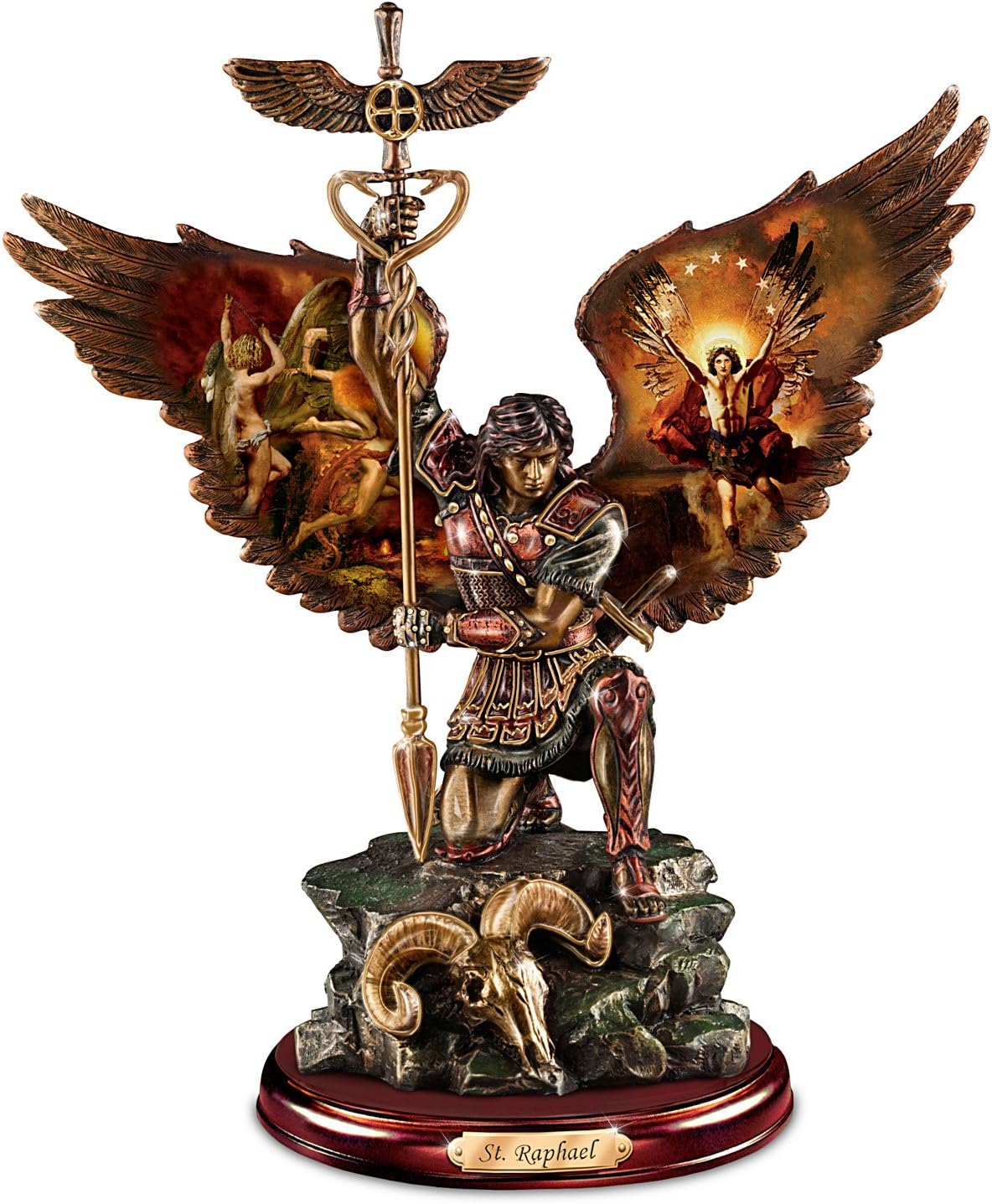 Howard David Johnson St. Raphael: Merciful Healer Cold-Cast Bronze Sculpture by The Bradford Exchange