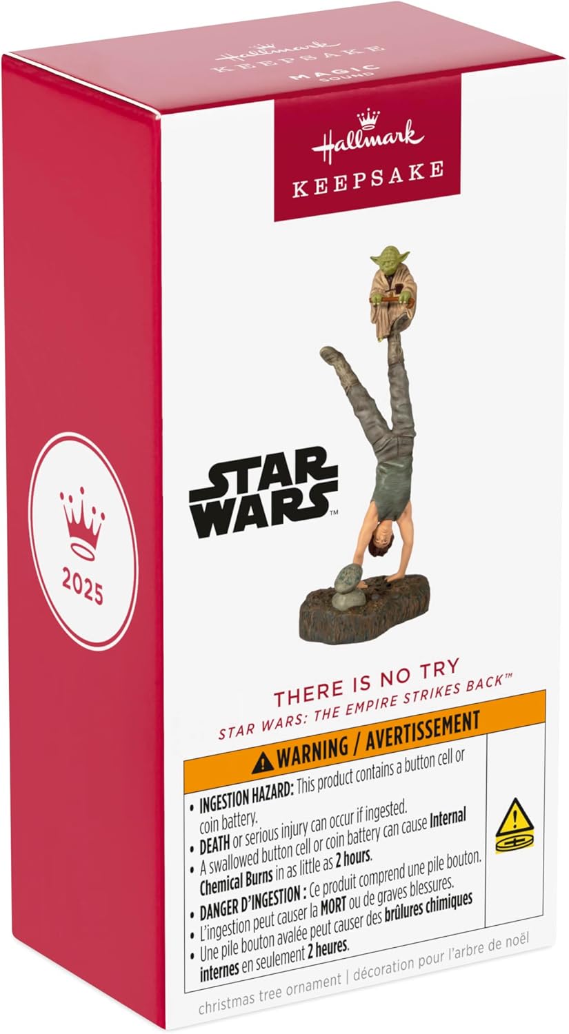 Hallmark Keepsake Christmas Ornament 2025, Star Wars: The Empire Strikes Back There is No Try with Sound, Gifts for Star Wars Fans